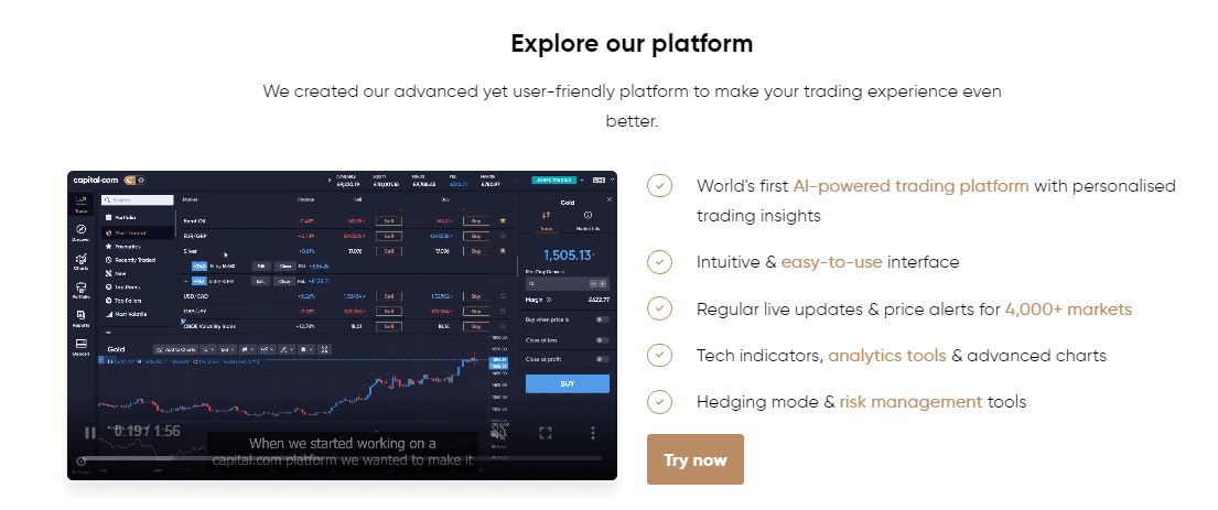 Explore nossa plataforma Capital.com